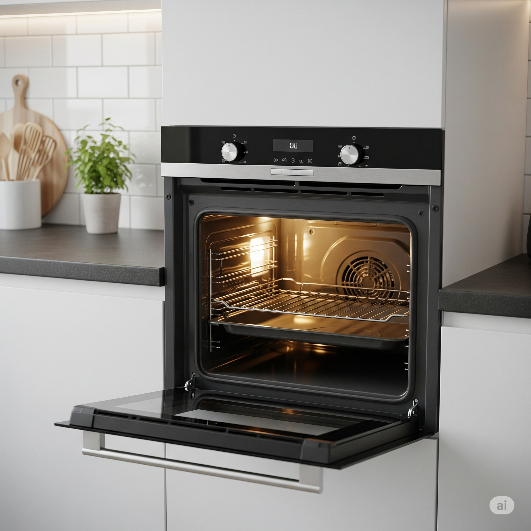 A hand is shown adjusting a central heating panel, mounted on a wall with various grey tubes and pipes in the surrounding ...